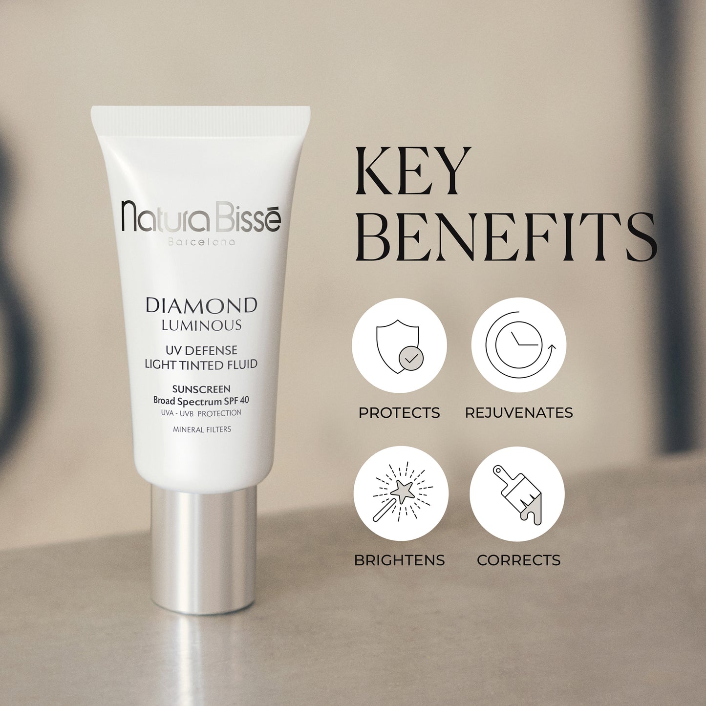 Diamond Luminous Uv Defense Light Tntd Fluid SPF 40