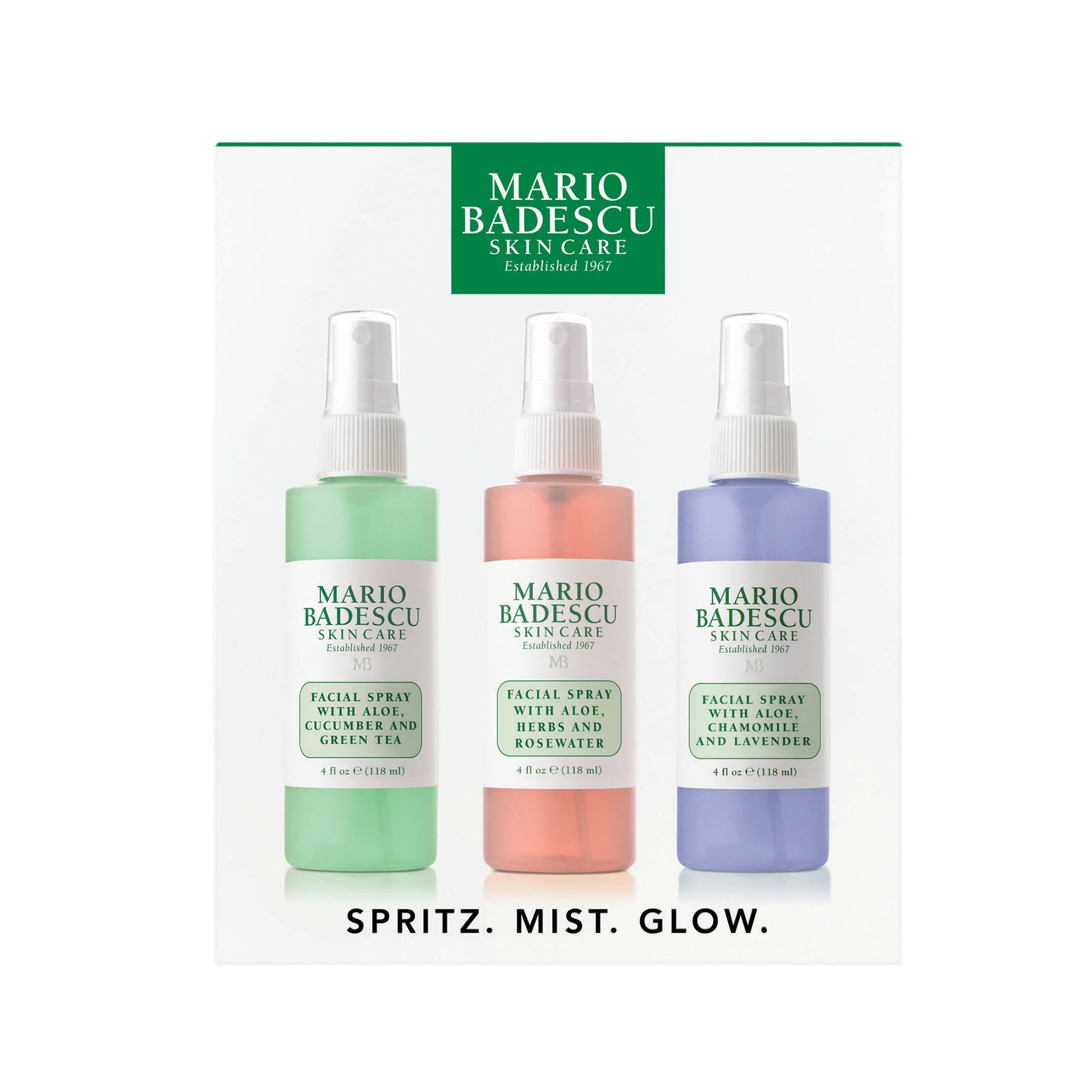 Facial Spray Spritz Mist Glow Set 3 pc