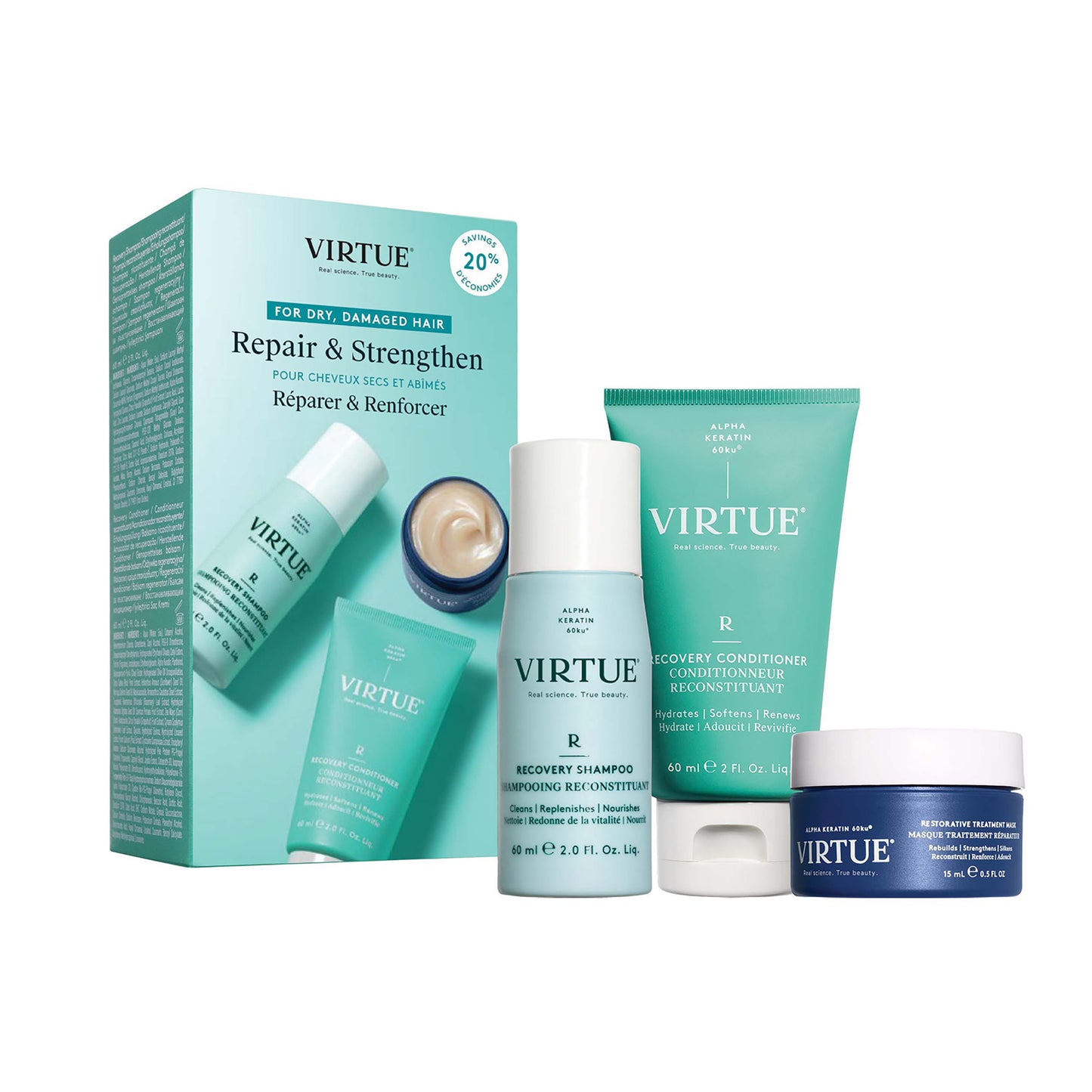 Virtue Repair And Strengthen Hair Care Travel Set