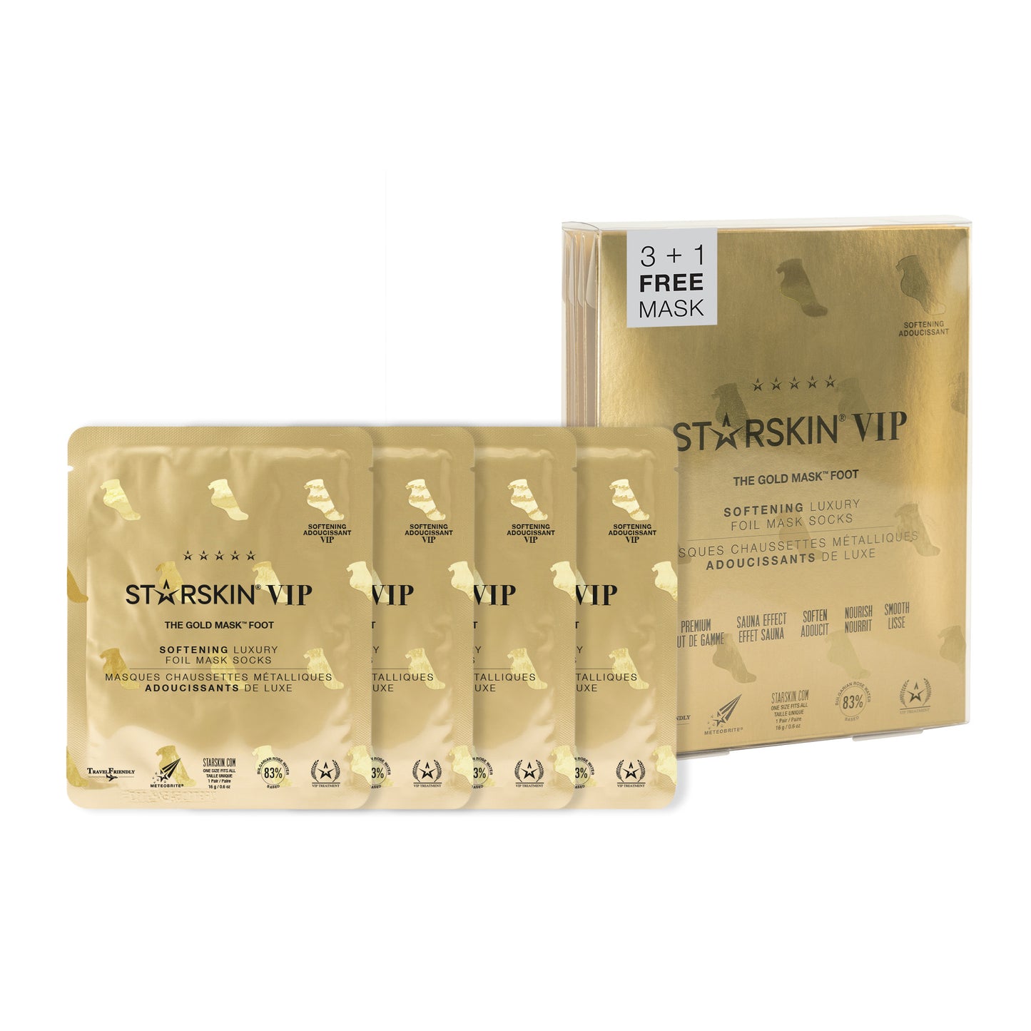 Foot Mask - VIP The Gold Mask 4 pc