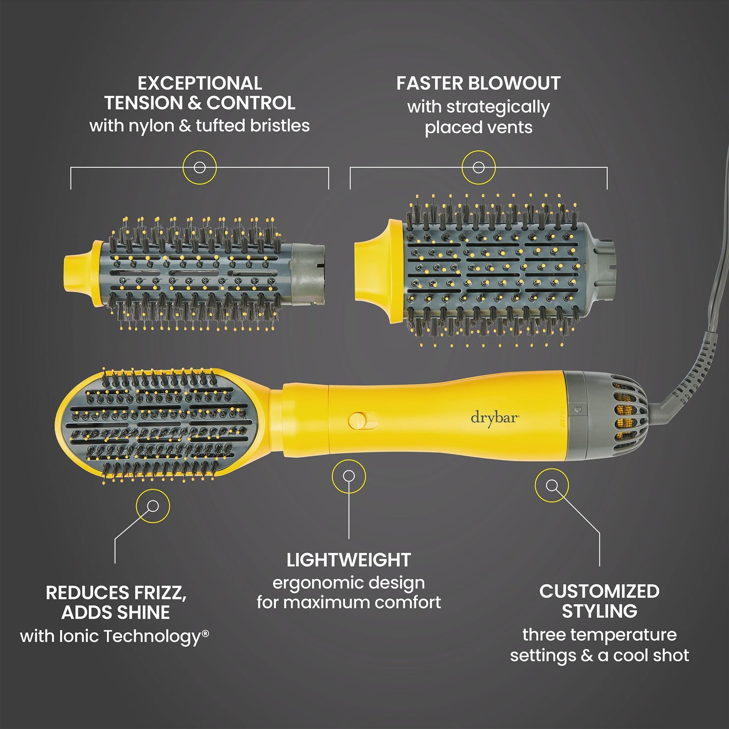 The Triple Shot Interchangeable Blow-Dryer Brush