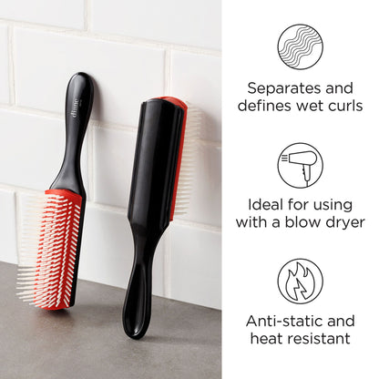 Pro Nylon Pin Styling Brush - Black-Red