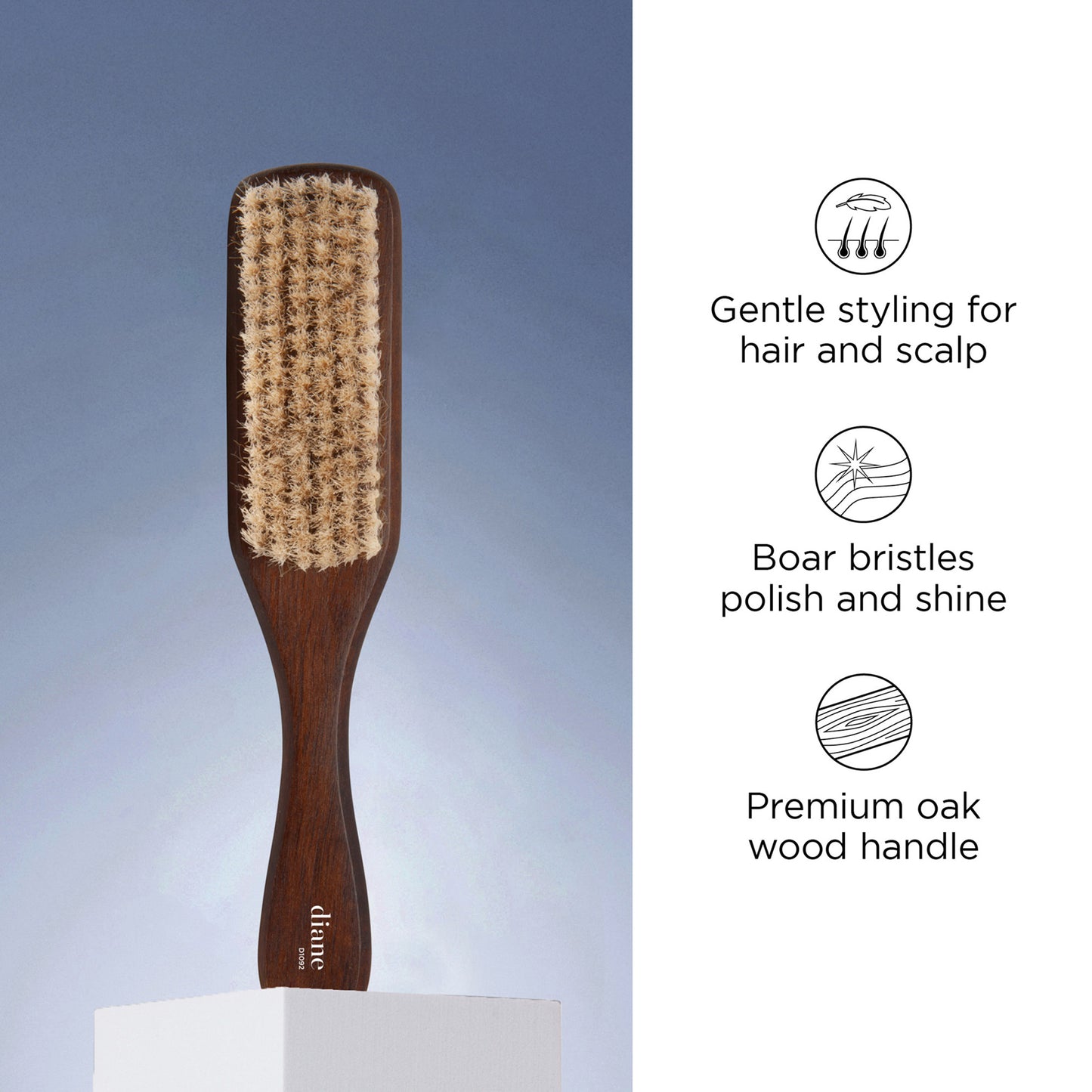 Mens Oak Wood 100 Percent Boar Styling Brush