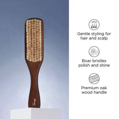 Mens Oak Wood 100 Percent Boar Styling Brush
