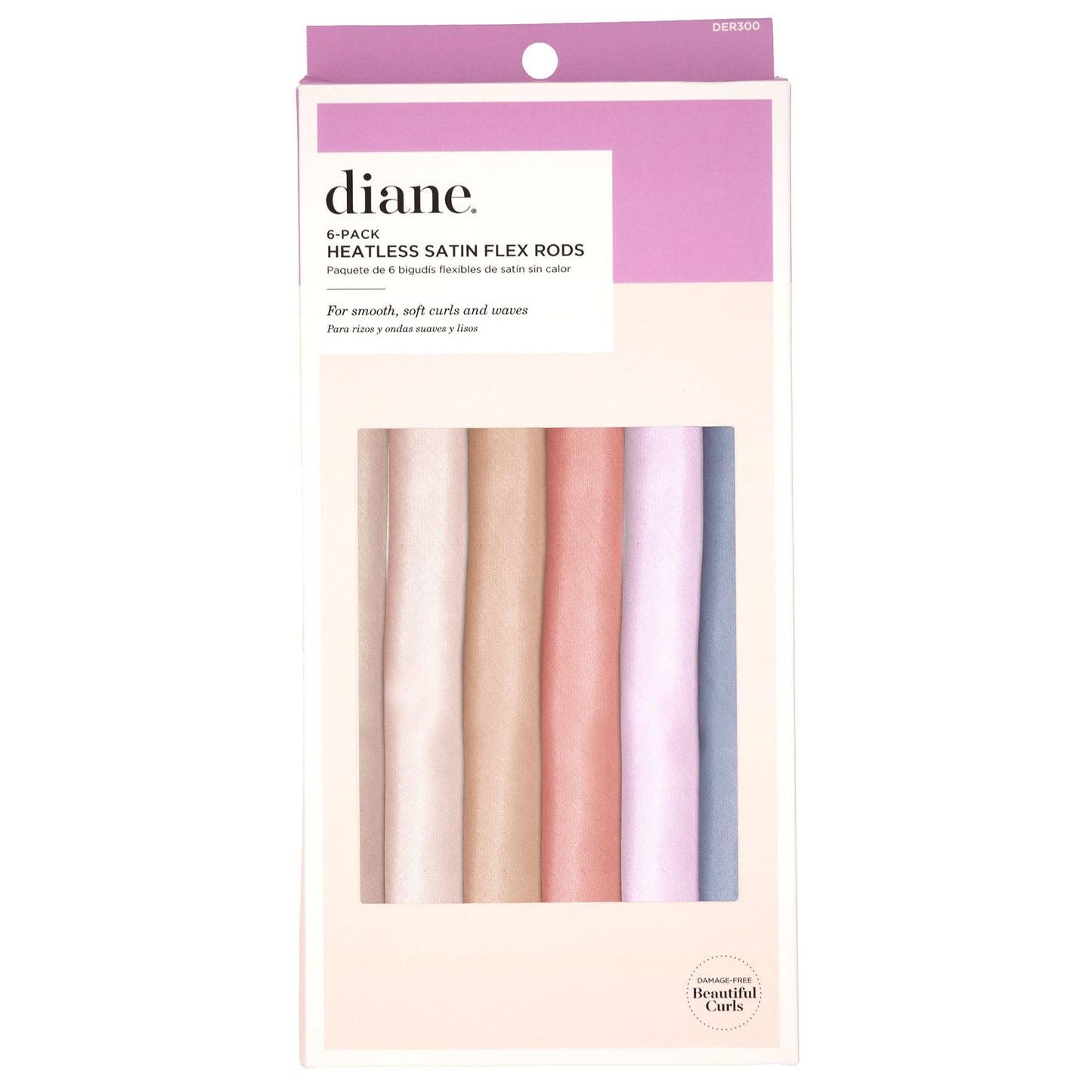 Heatless Satin Flex Rods Hair Curlers 10 inch x 3/4 inch