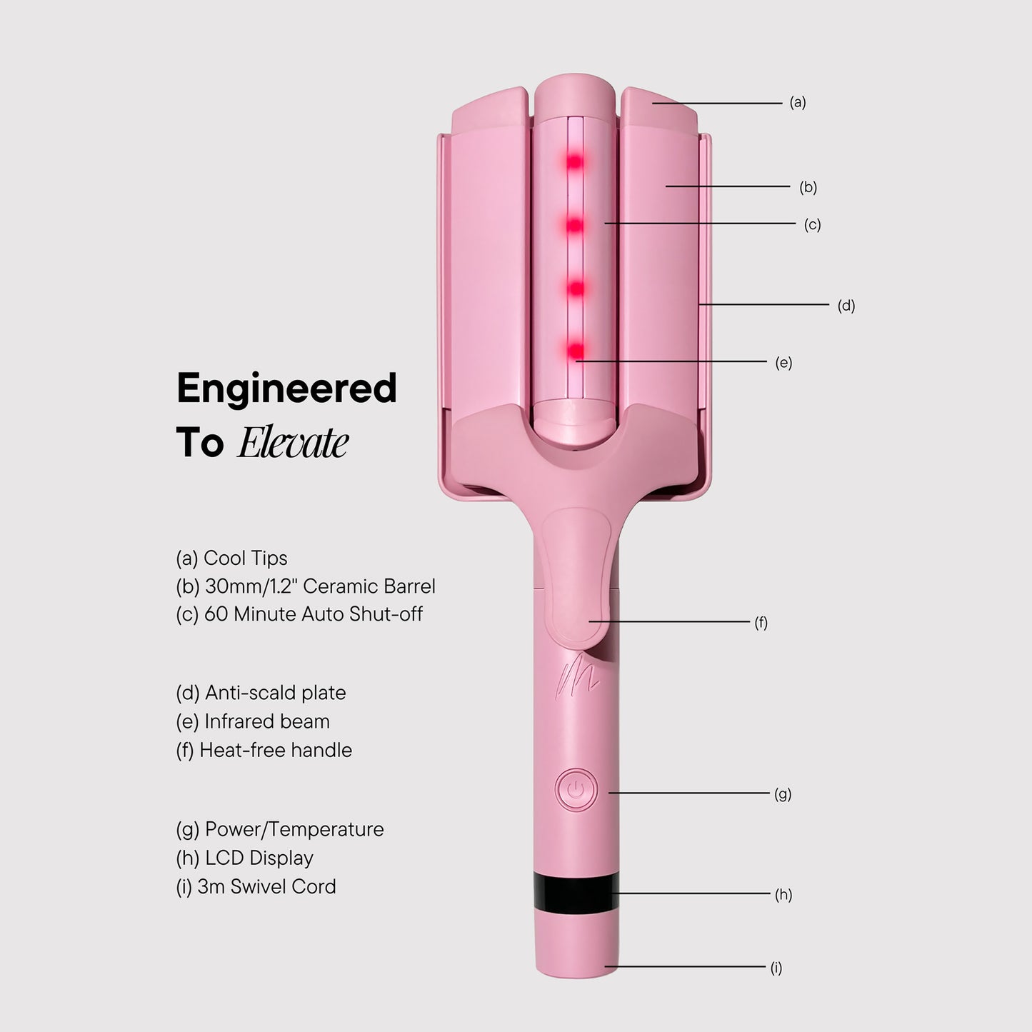 M Infared Triple Barrel Waver - Pink