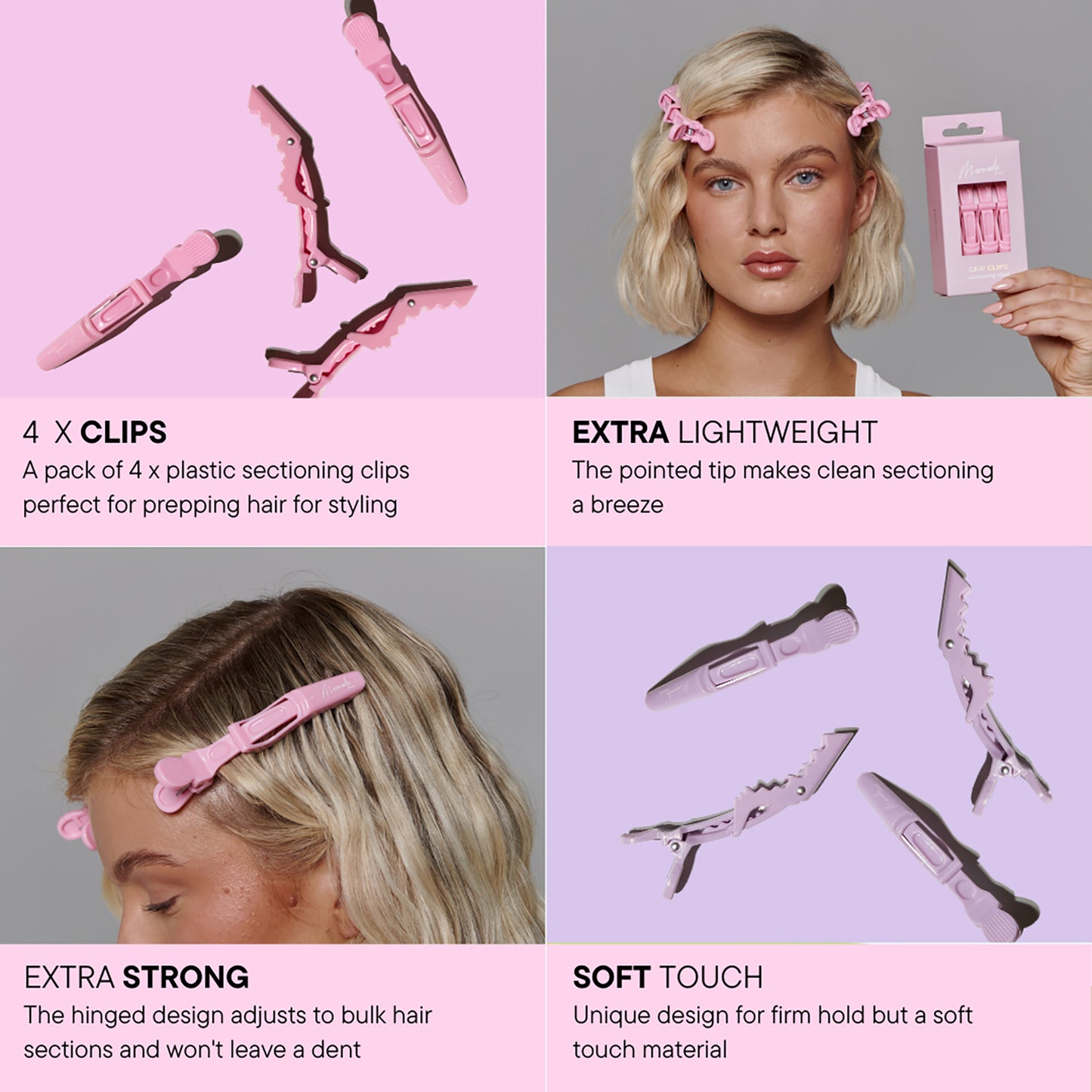 Grip Clips - Pink