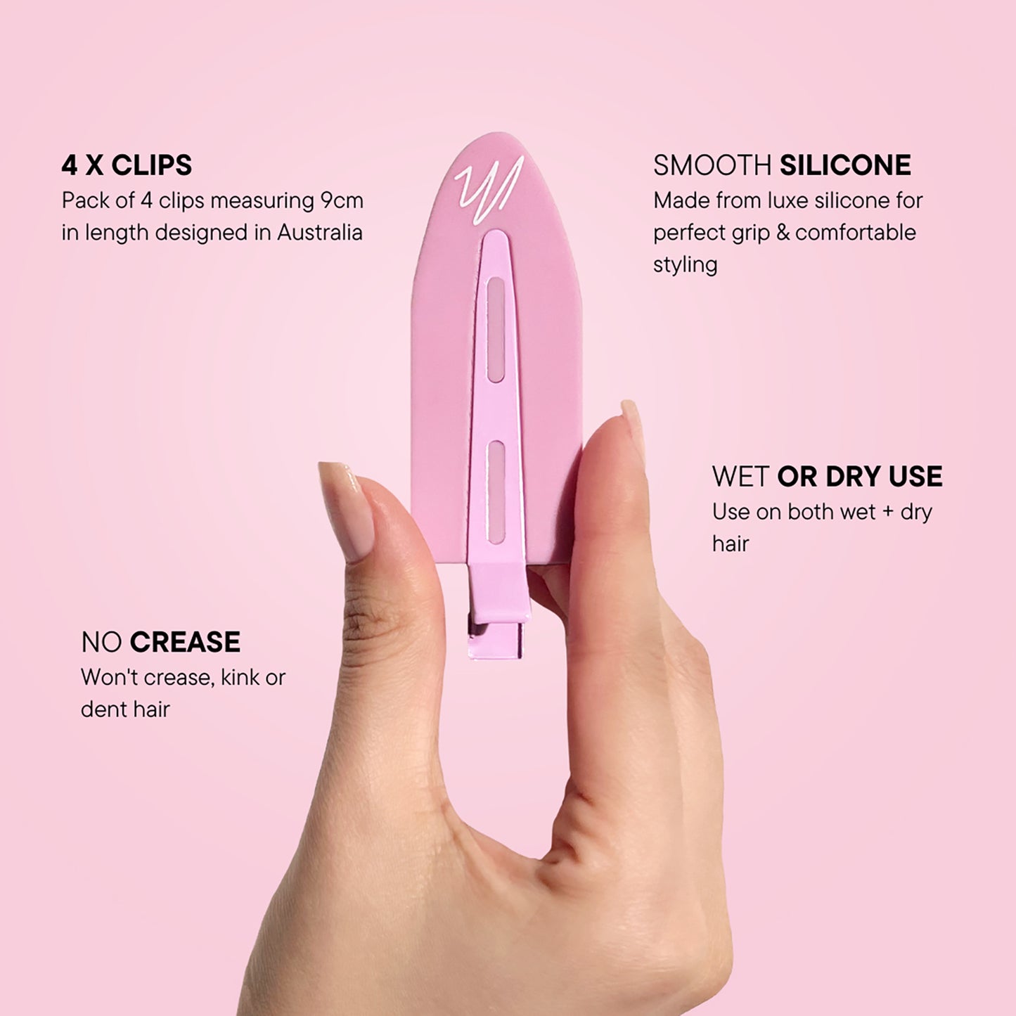 Jumbo No-Crease Clips - Pink