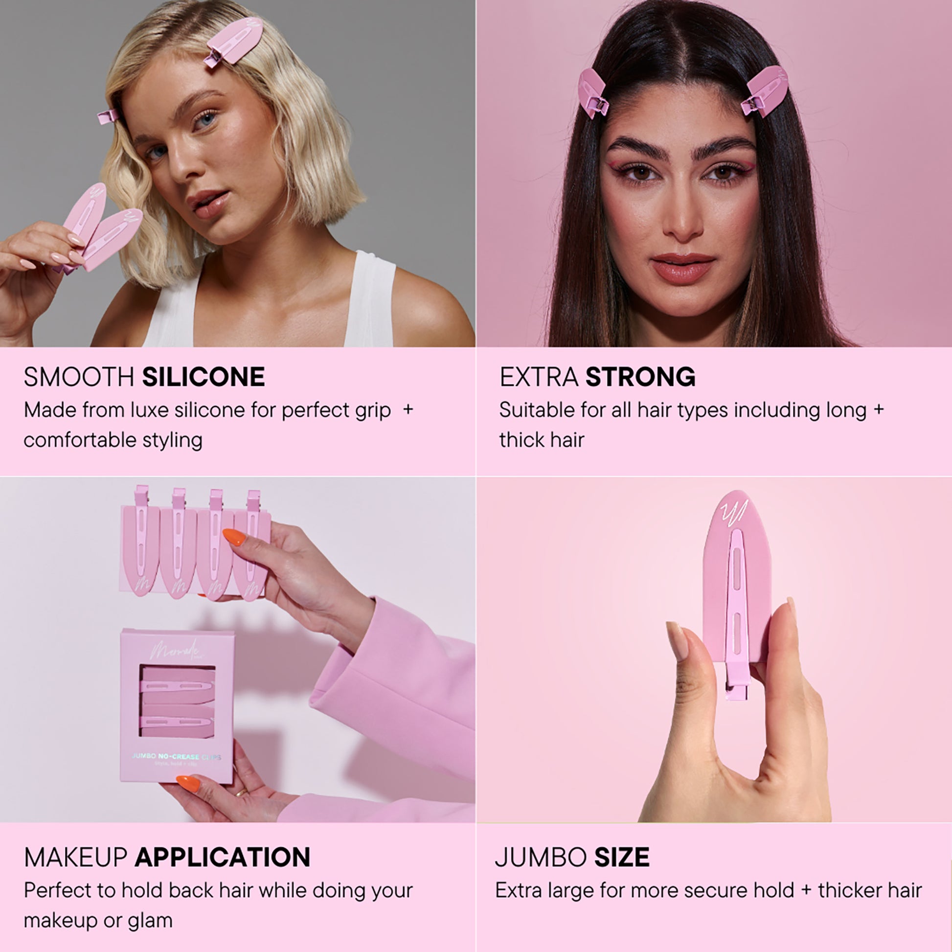 Jumbo No-Crease Clips - Pink