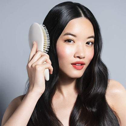 Finish and Shine Boar Bristle Brush - Cream