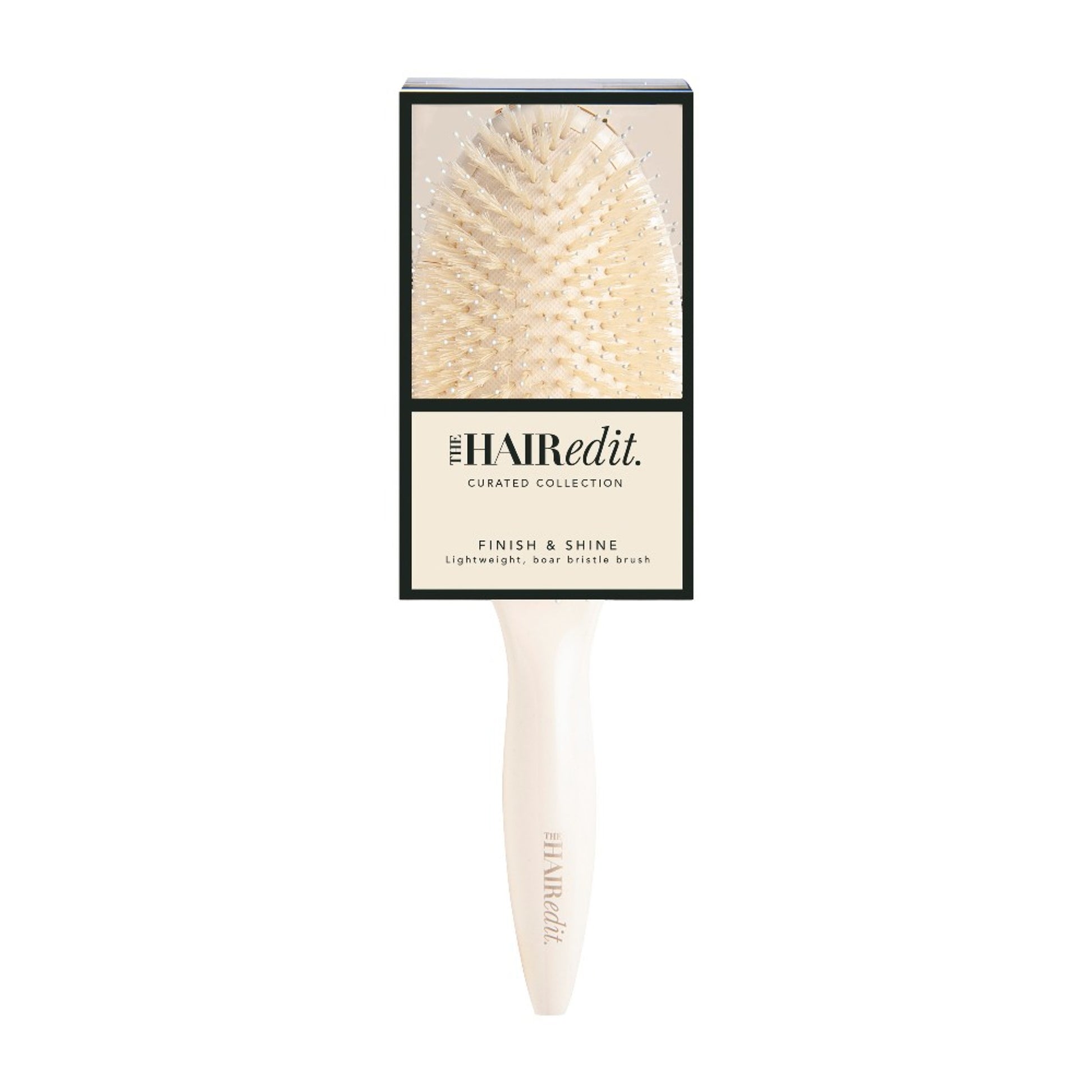 Finish and Shine Boar Bristle Brush - Cream