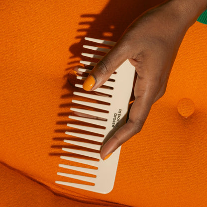 The Large Detangling Comb in Acetate Creamy White