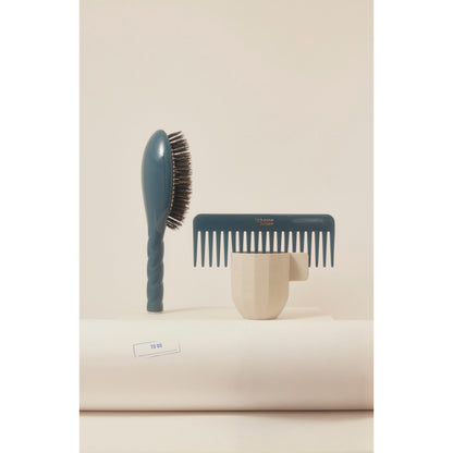 The Large Detangling Comb in Acetate Ink Blue