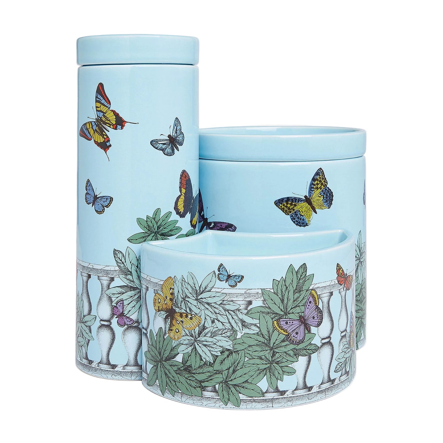 Set of three scented Candles NEL MENTRE - Giardino Segreto Fragrance - Farfalle e balaustra Décor 82.89oz