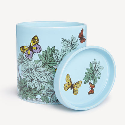 Large scented Candle NEL MENTRE - Giardino Segreto Fragrance - Farfalle e balaustra Décor