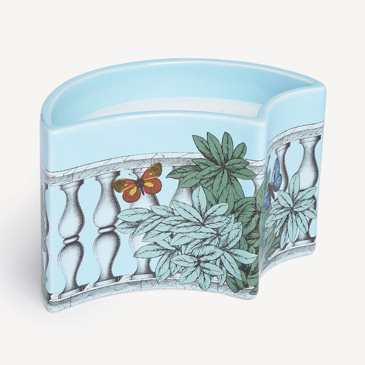 Vase scented Candle NEL MENTRE - Giardino Segreto Fragrance - Farfalle e balaustra Décor